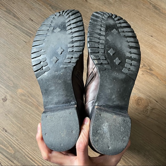 Arnold Churgin Brown Ankle Short Boots Leather Rounded Square Toe Shoe Size 8.5 - Picture 4 of 12